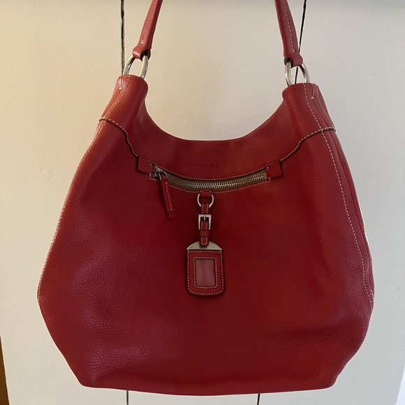 PRADA red leather bag - Picture 3 of 8